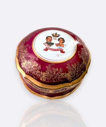 Limoges France “Principauté de Monaco” Grace Kelly & Prens Rainier III Koleksiyon Porselen Kutu