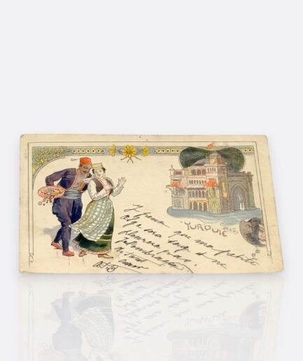 Osmanlı Temalı Fransız Kartpostalı – “Turquie”, 1906 Damgalı