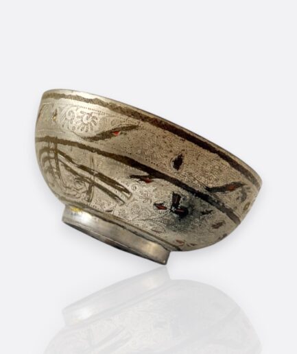 Osmanlı Dönemi Tuğralı Gümüş Kakmalı Kase (1880–1910)