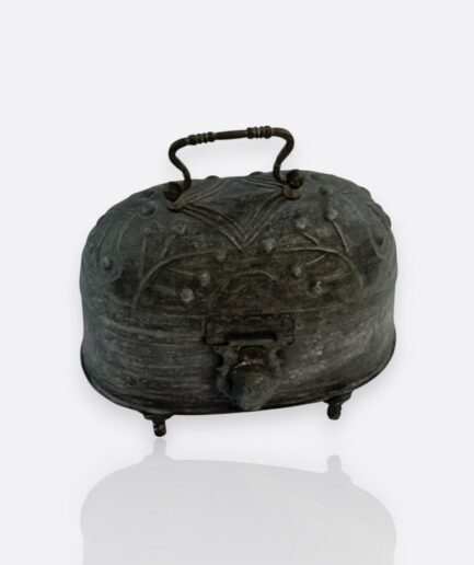 Osmanlı Dönemi El İşçiliği Metal Barutluk / Süs Kutusu – 19. Yüzyıl Sonu