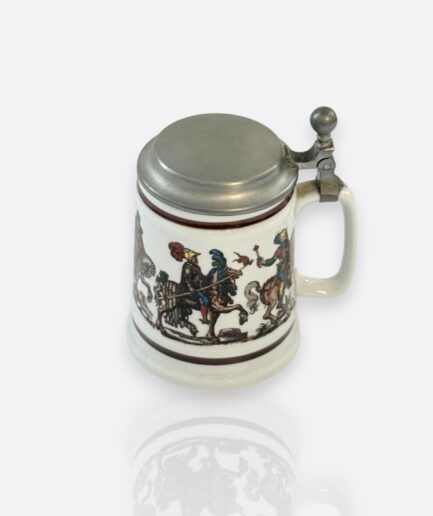 Jaeger Bavaria – El Dekorlu Kalay Kapaklı Alman Bira Kupası Tankart (1960’lar)