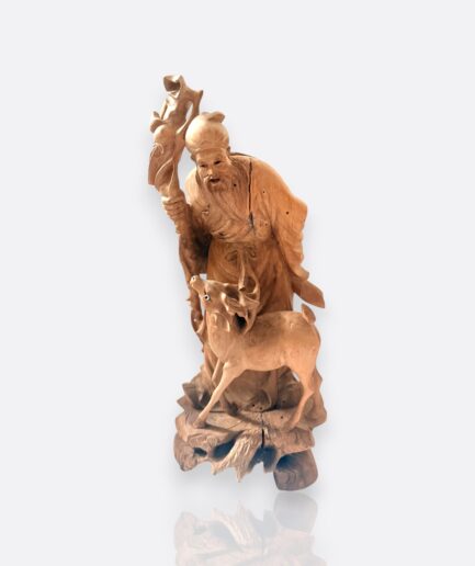 Çin El Oyması Shou Xing Figürü – Uzun Ömür Tanrısı