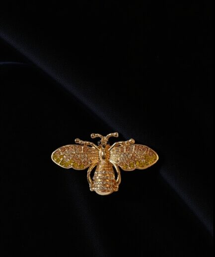 Altın Arı Broş – Taşlı Vintage Takı