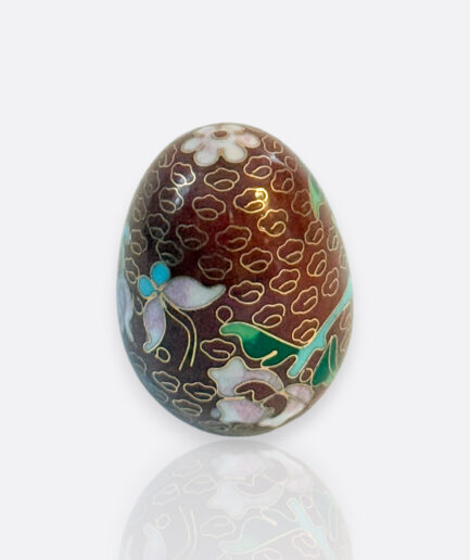 El Dekorlu Kahverengi Cloisonné Yumurta – Çin, 1960–1980